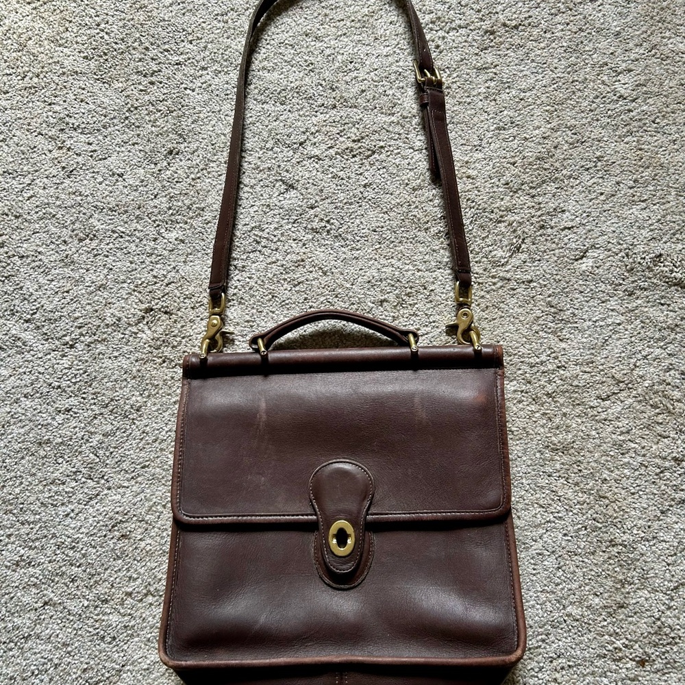 Classic Brown Leather Vintage Coach Bag Purse